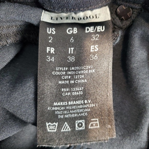 Liverpool Denim Leggings Womens Size 26 Pull On Stretch Blue Back Pockets - Picture 8 of 11